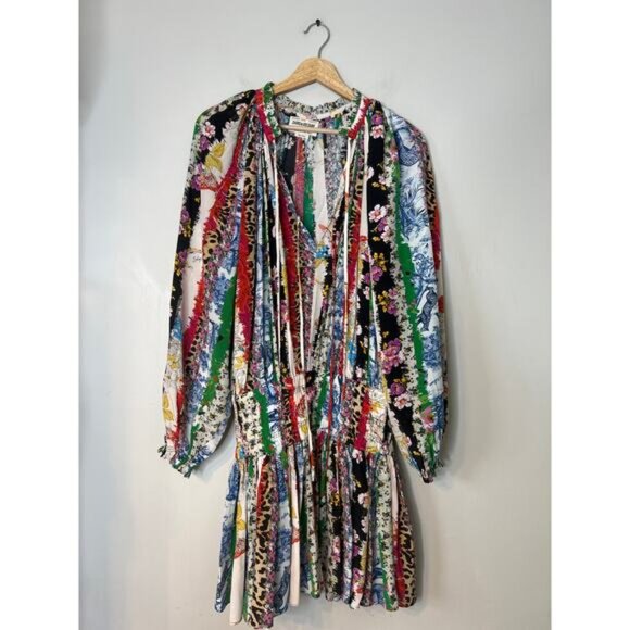 NEW Zadig and Voltaire Mixed Print Rocade Mini Dress Women's Size: Small - Picture 2 of 7